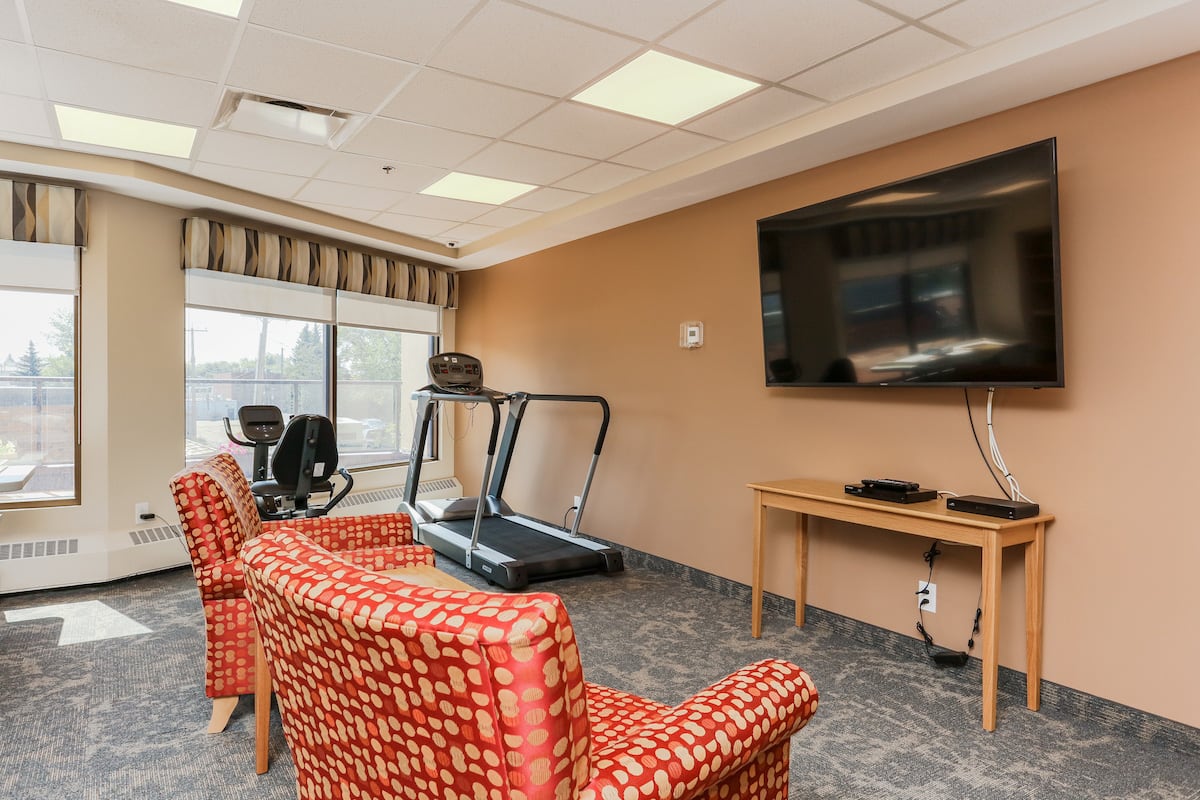 Common area with exercise equipment