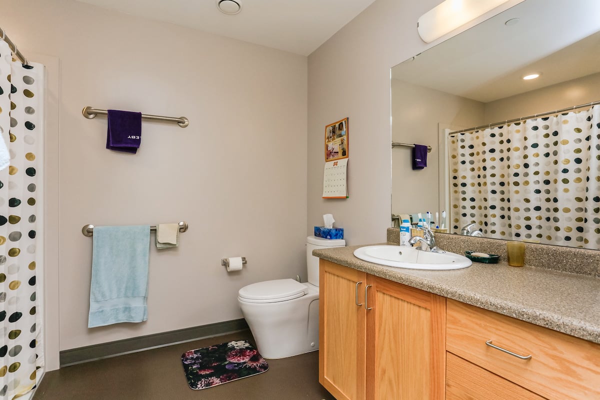 One bedroom subsidized affordable suite bathroom